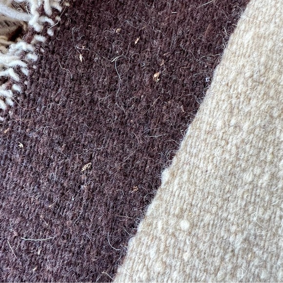 Vintage Southwestern Aztec Wool Bird Tapestry Rug Natural Fibers Fringe 32x56 - Picture 10 of 14